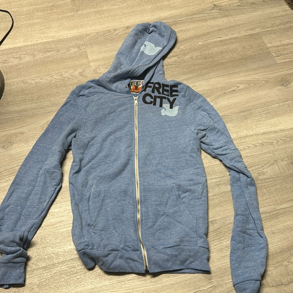 Blue freecity zip up hoodie